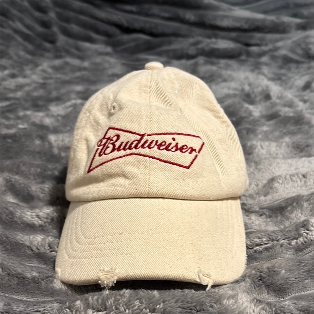 Budweiser Cream Cap with Red Logo